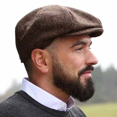 Hanna Hats Irish Tweed Eight Piece Cap Salt and Pepper