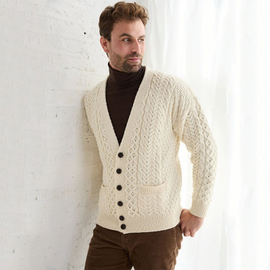 Men’s Irish V-Neck Knit Cardigan