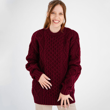 Women’s Heavyweight Traditional Aran Wool Sweater