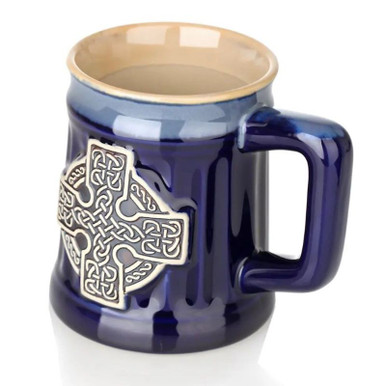 Celtic Cross Pottery Beer Mug