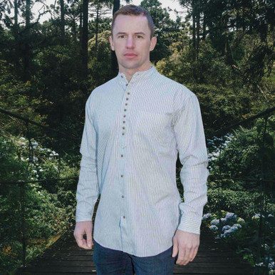 Button-Up Grandfather Style Irish Cotton Shirt