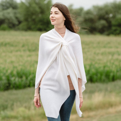 Lightweight Lambswool Draped Shawl