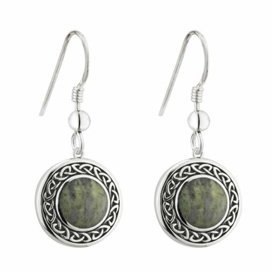 Sterling Silver Marble Celtic Drop Earrings