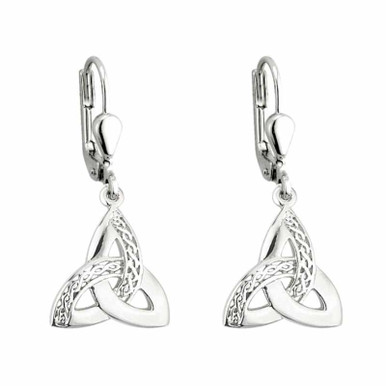 Sterling Silver Celtic Trinity Knot Drop Earrings